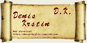 Denis Krstin vizit kartica